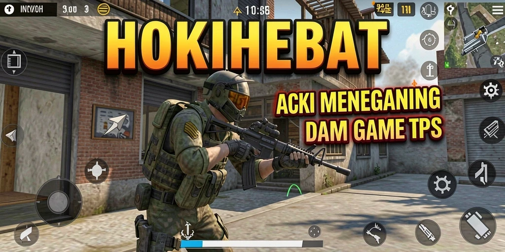 Gameplay seru HOKIHEBAT dengan aksi tembak-menembak intens.