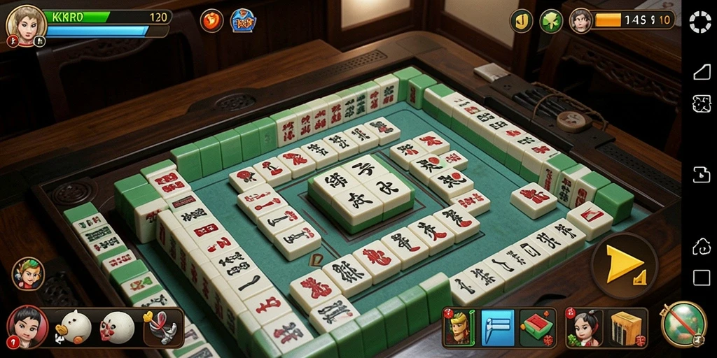Screenshot KKRP menampilkan gameplay Mahjong yang menarik dan menantang.