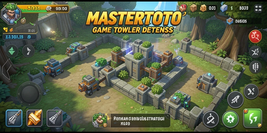Tampilan gameplay seru MASTERTOTO dalam strategi Tower Defense.