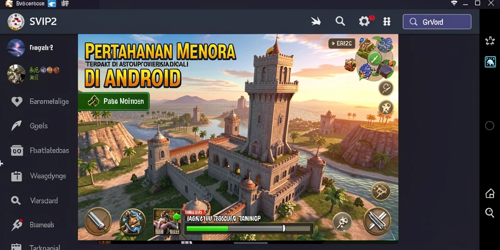 Tangkapan layar gameplay SVIP2 menampilkan aksi pertahanan menara yang intens.